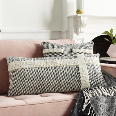 product image for Harlow HRW-002 Hand Woven Lumbar Pillow in Beige & Black by Surya 12
