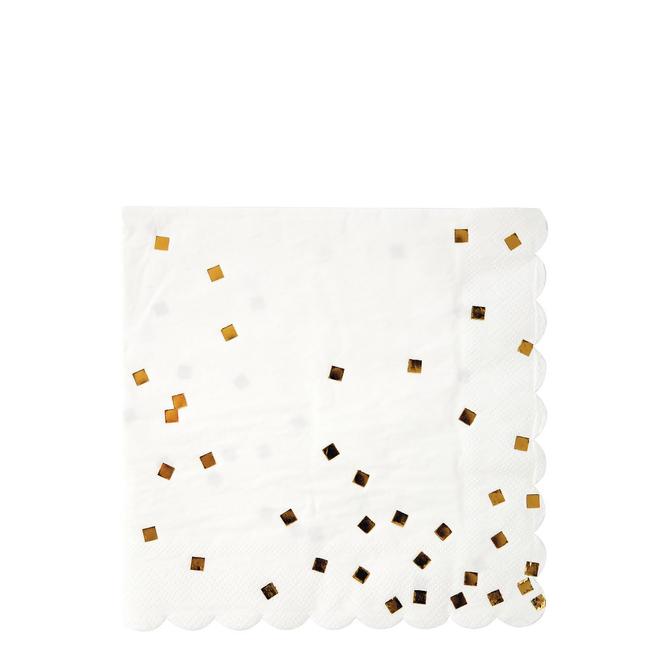 media image for gold square confetti large napkins by meri meri 1 23