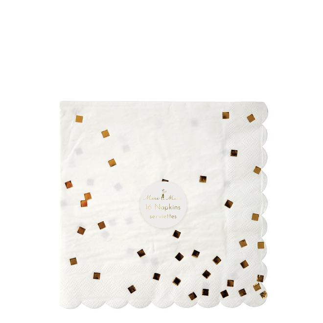 media image for gold square confetti large napkins by meri meri 2 262
