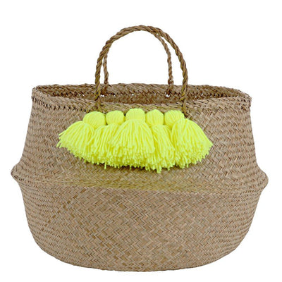 product image of neon yellow tassel basket by meri meri 1 592