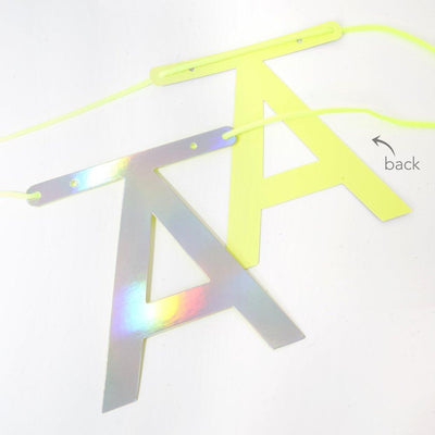 product image for silver holographic letter garland kit by meri meri 3 33