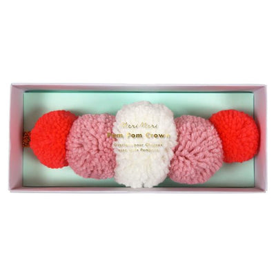 product image for pink pompom crown by meri meri 6 51