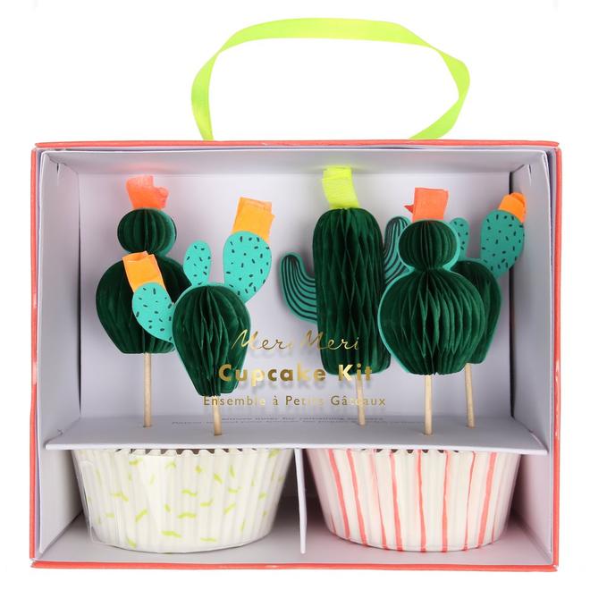 media image for cactus cupcake kit by meri meri 1 28