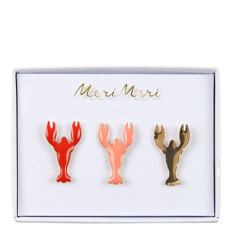 media image for lobster enamel lapel pins by meri meri 1 233