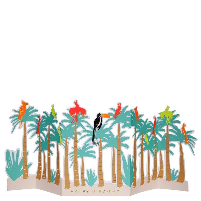 media image for tropical bird concertina card by meri meri 1 236