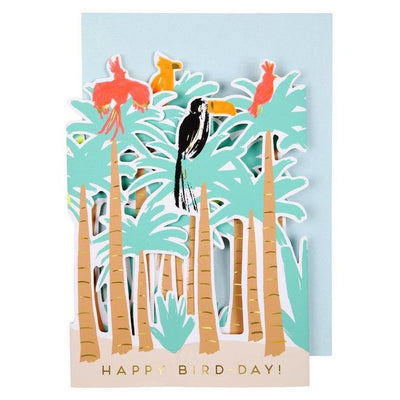product image for tropical bird concertina card by meri meri 2 49