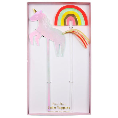 product image of unicorn rainbow acrylic cake toppers by meri meri 1 580