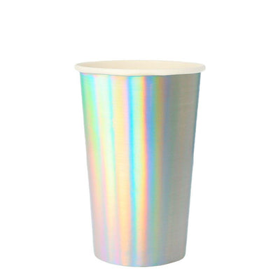 product image of silver holographic highball cups by meri meri 1 571