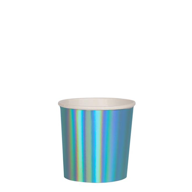 media image for blue holographic tumbler cups by meri meri 2 25