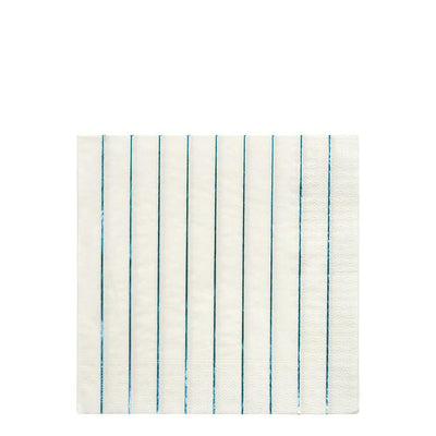 product image for blue holographic stripe large napkins by meri meri 1 85