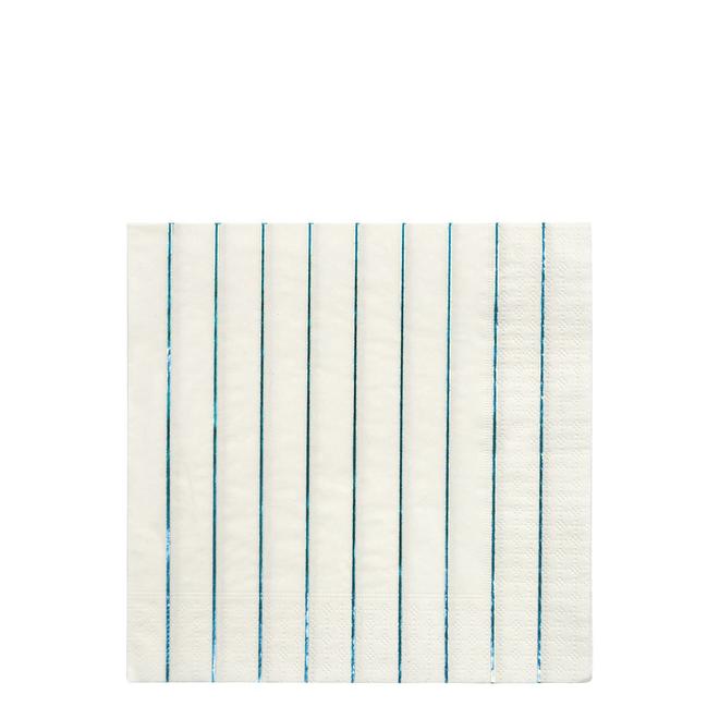 media image for blue holographic stripe large napkins by meri meri 1 251