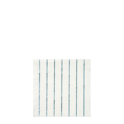 product image of blue holographic stripe small napkins by meri meri 1 569