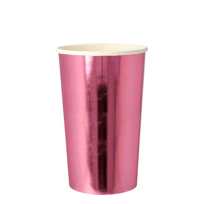 product image for metallic pink highball cups by meri meri 1 18