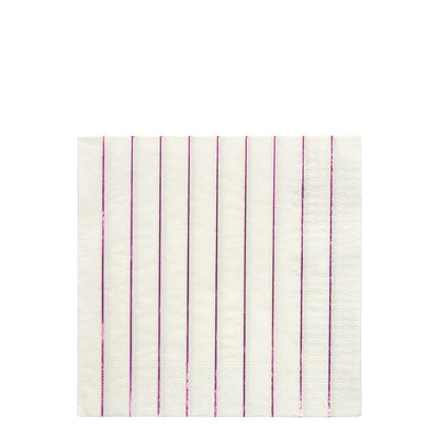 product image for metallic pink stripe large napkins by meri meri 1 62