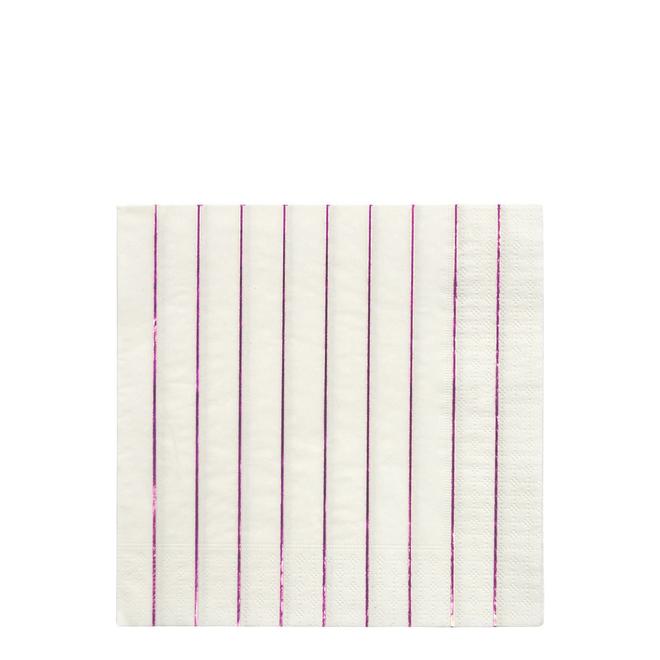 media image for metallic pink stripe large napkins by meri meri 1 269