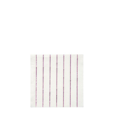 product image for metallic pink stripe small napkins by meri meri 1 28