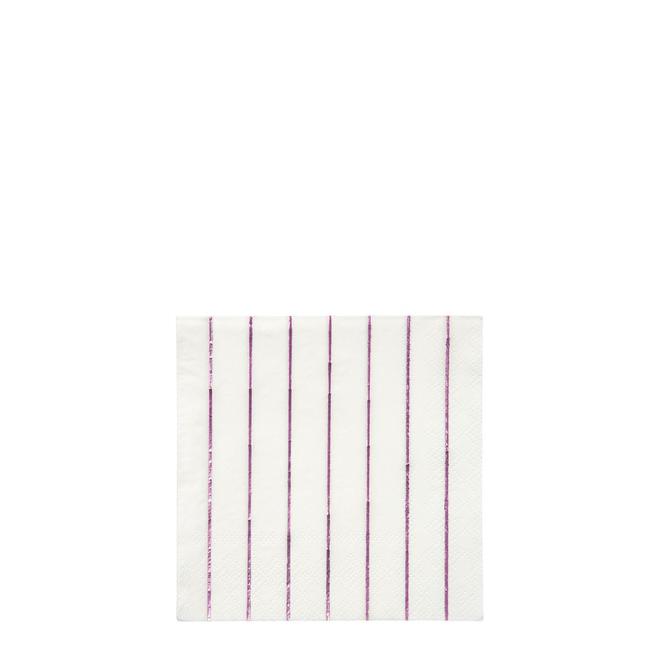 media image for metallic pink stripe small napkins by meri meri 1 287