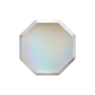 product image of silver holographic cocktail plates by meri meri 1 538