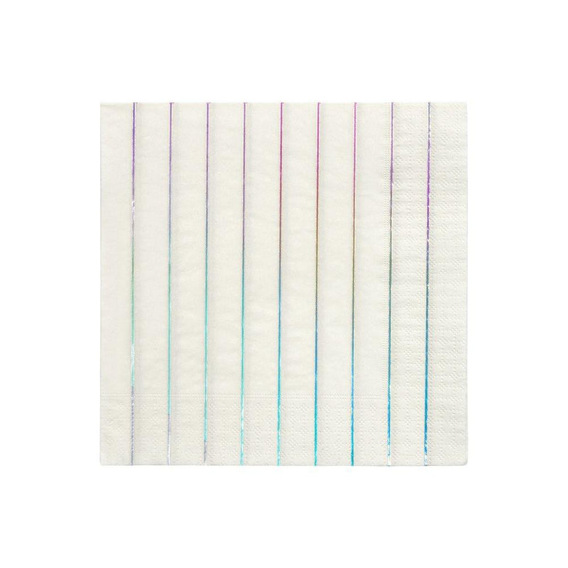 media image for silver holographic stripe large napkins by meri meri 1 249