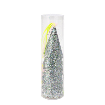 product image for silver sparkle mini party hats by meri meri 2 22