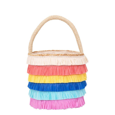 product image of raffia fringed woven straw bag by meri meri 1 587