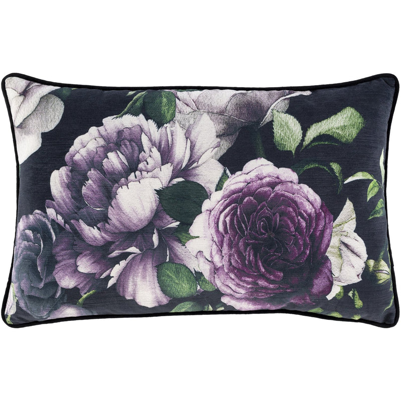 media image for Horticulture HTC-003 Velvet Lumbar Pillow in Black & Violet by Surya 298