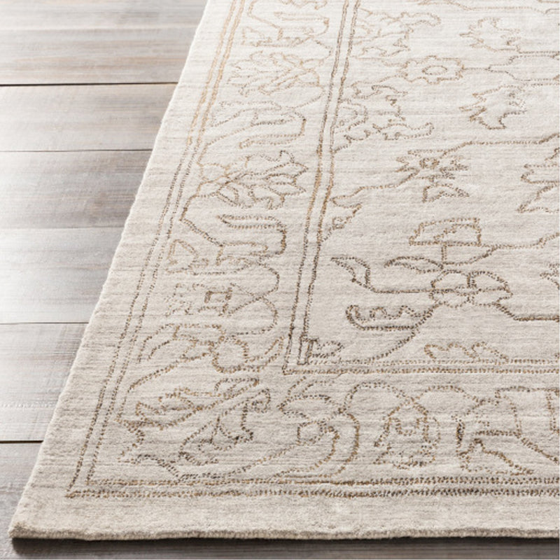 media image for Hightower HTW-3003 Hand Knotted Rug in Light Gray & Camel by Surya 251