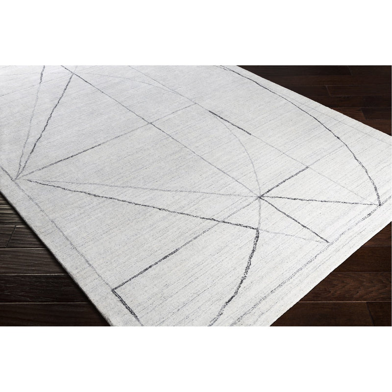 media image for Hightower HTW-3010 Hand Knotted Rug in Medium Gray & White by Surya 288