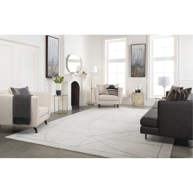 media image for Hightower HTW-3010 Hand Knotted Rug in Medium Gray & White by Surya 224