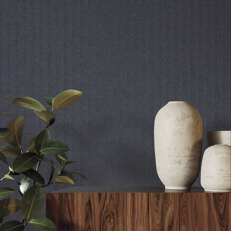media image for Savile QuietWall Acoustical Wallpaper in Navy 231