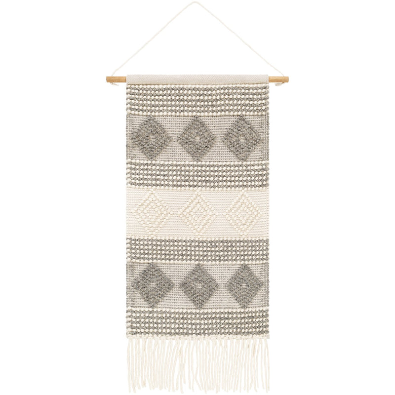 media image for Hygge HYG-1000 Hand Woven Wall Hanging in White & Charcoal by Surya 237