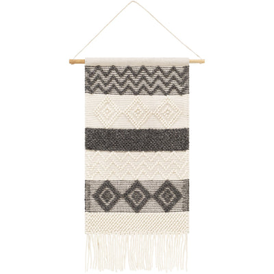 product image for Hygge HYG-1001 Hand Woven Wall Hanging in White & Charcoal by Surya 99
