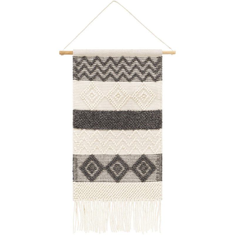 media image for Hygge HYG-1001 Hand Woven Wall Hanging in White & Charcoal by Surya 272