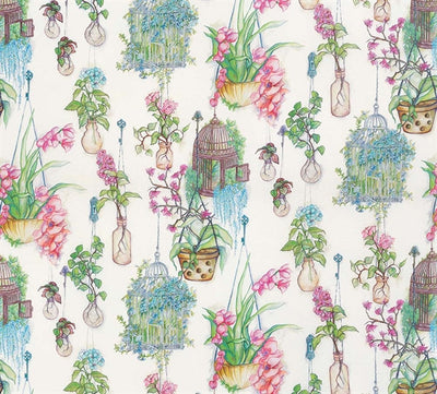 product image for Hanging Gardens Fabric in Emerald and Fuchsia from the Enchanted Gardens Collection by Osborne & Little 77