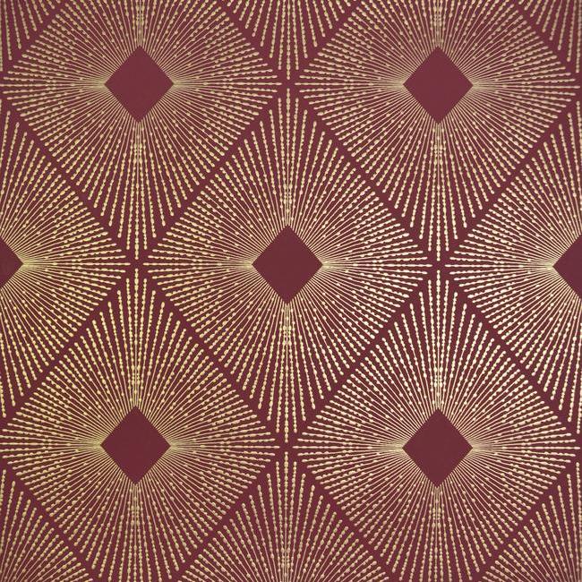 media image for sample harlowe wallpaper in red and gold by antonina vella for york wallcoverings 1 256