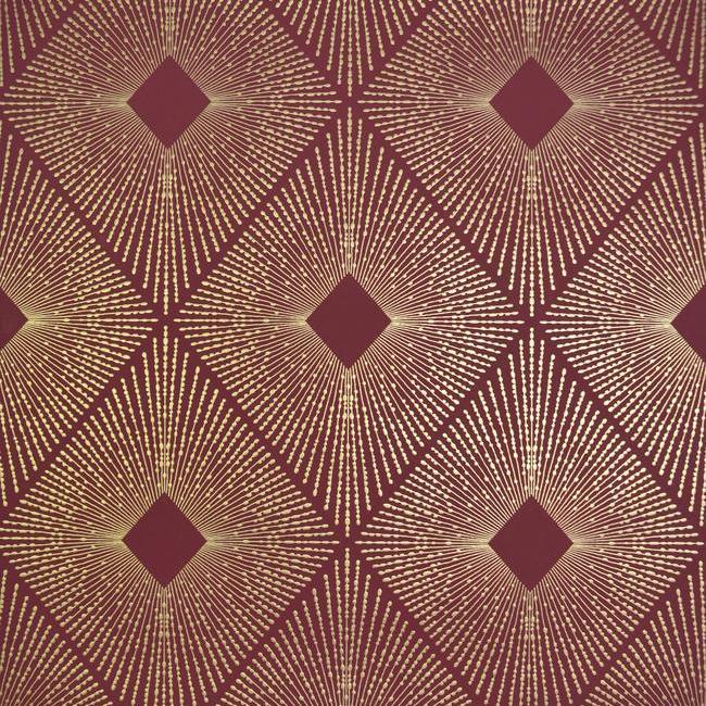 media image for Harlowe Wallpaper in Red and Gold by Antonina Vella for York Wallcoverings 263