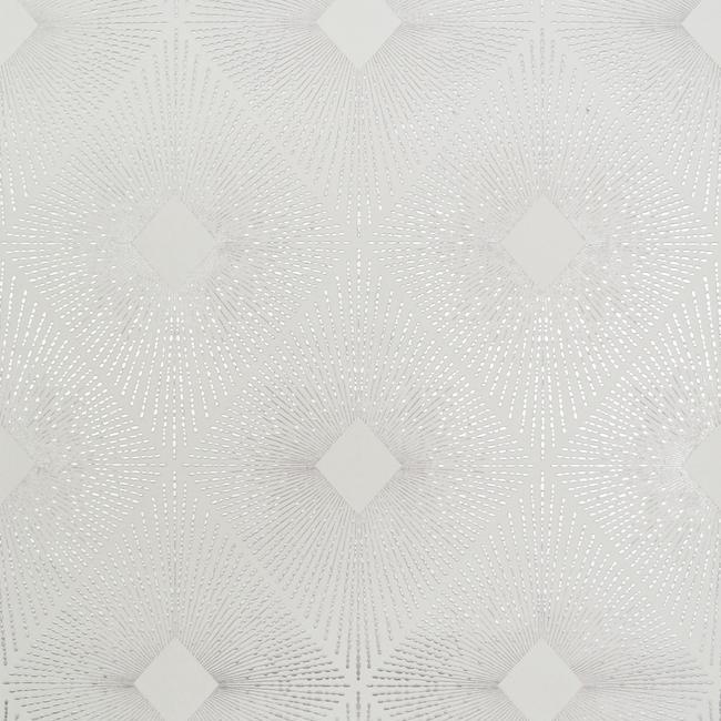media image for sample harlowe wallpaper in white and silver by antonina vella for york wallcoverings 1 285