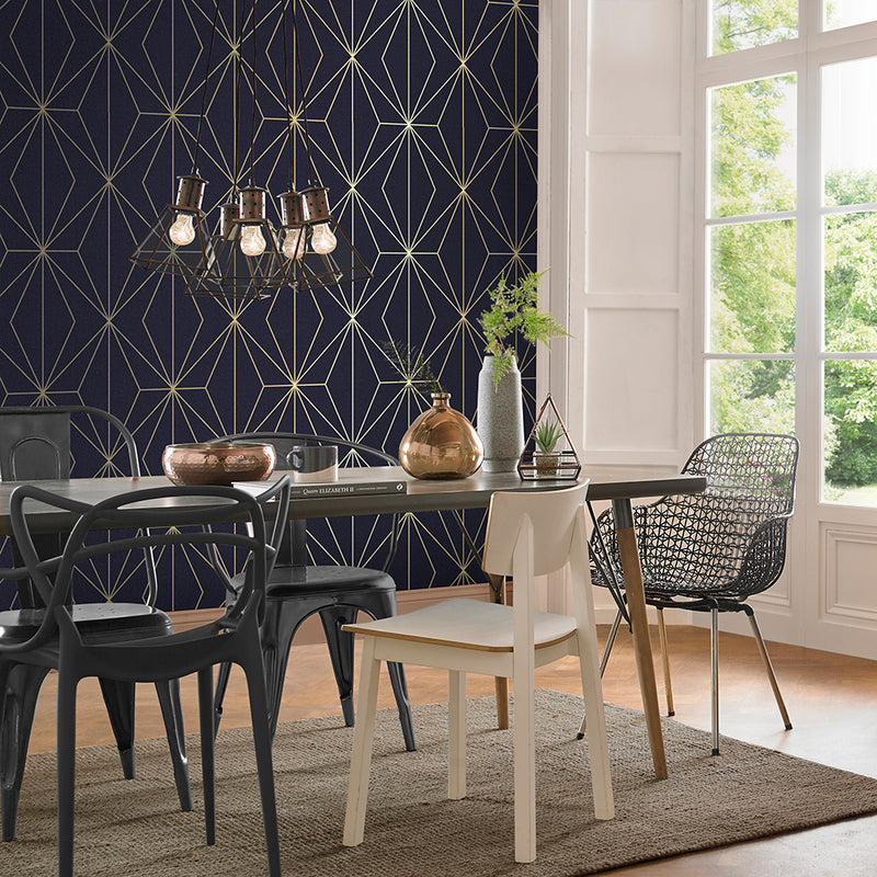 media image for Harmony Wallpaper in Navy from the Exclusives Collection by Graham & Brown 26