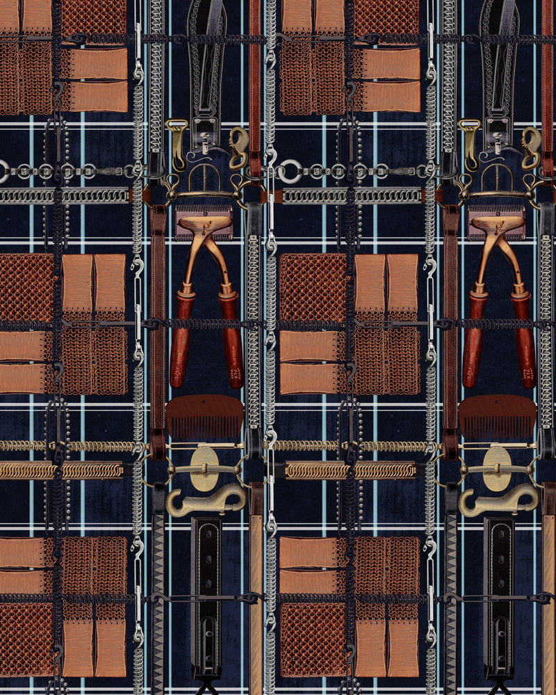 media image for sample harnessmakers atelier dark wallpaper from the derby collection by mind the gap 1 248