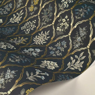 product image for Hawthorne Wallpaper in Navy and Gold from the Rifle Paper Co. Collection by York Wallcoverings 56