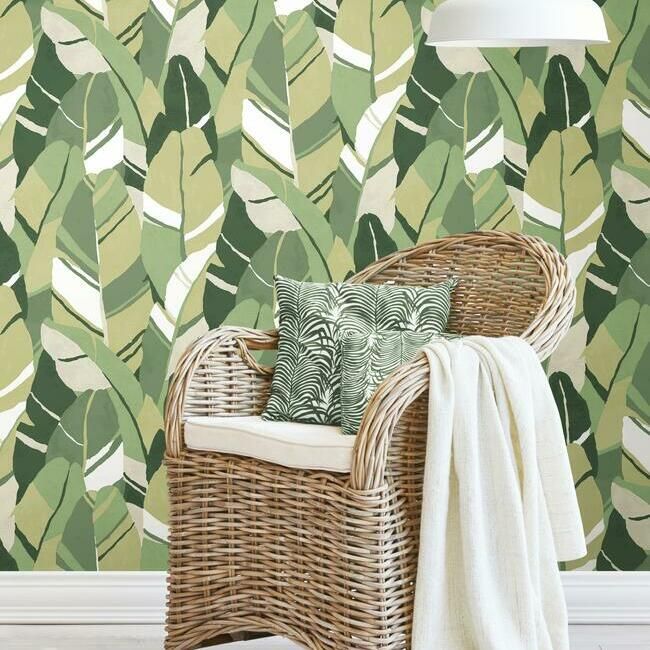 media image for Hearts Of Palm Peel & Stick Wallpaper in Green by RoomMates for York Wallcoverings 241