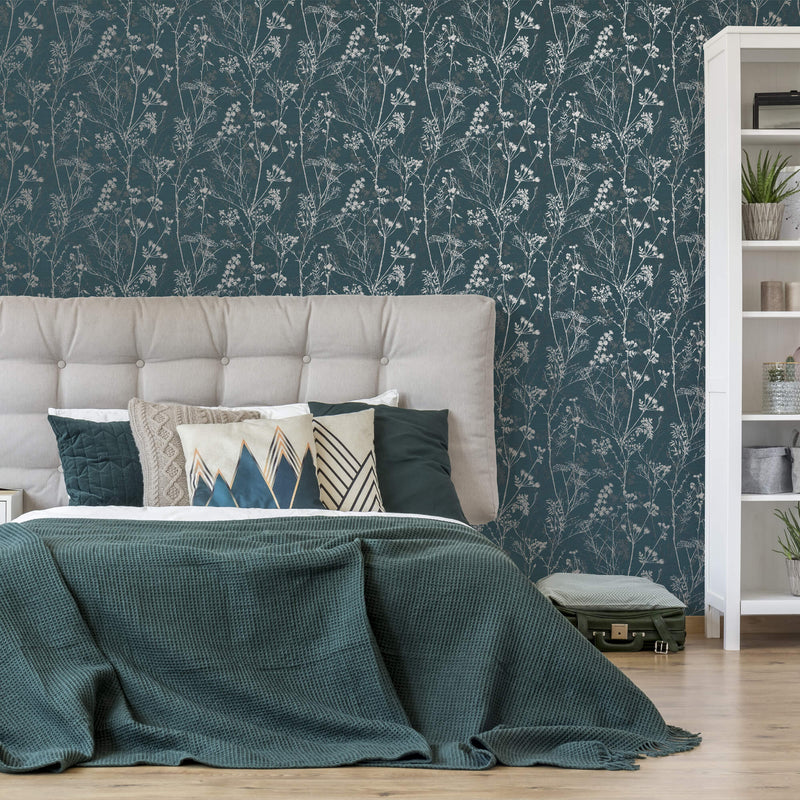 media image for Hedgerow Teal Wallpaper from the Capsule Collection by Graham & Brown 252