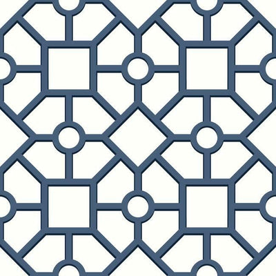 product image for Hedgerow Trellis Peel & Stick Wallpaper in Navy by York Wallcoverings 24