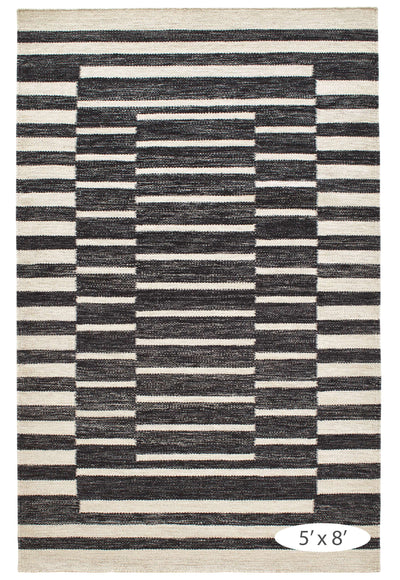 product image for heights charcoal woven wool rug by dash albert da1903 912 4 67