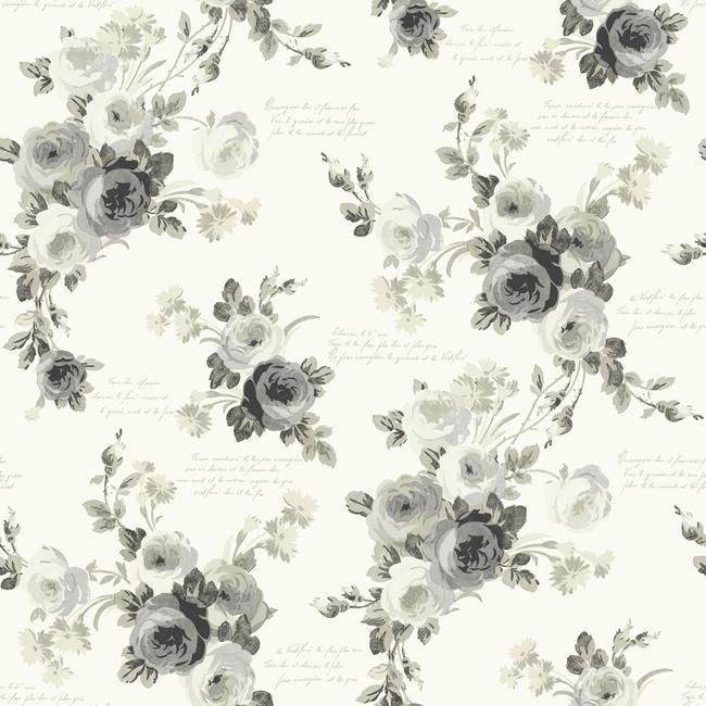 media image for Heirloom Rose Peel & Stick Wallpaper in Grey and Neutrals by Joanna Gaines for York Wallcoverings 238