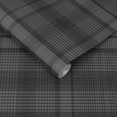 product image for Heritage Plaid Wallpaper in Charcoal from the Exclusives Collection by Graham & Brown 7