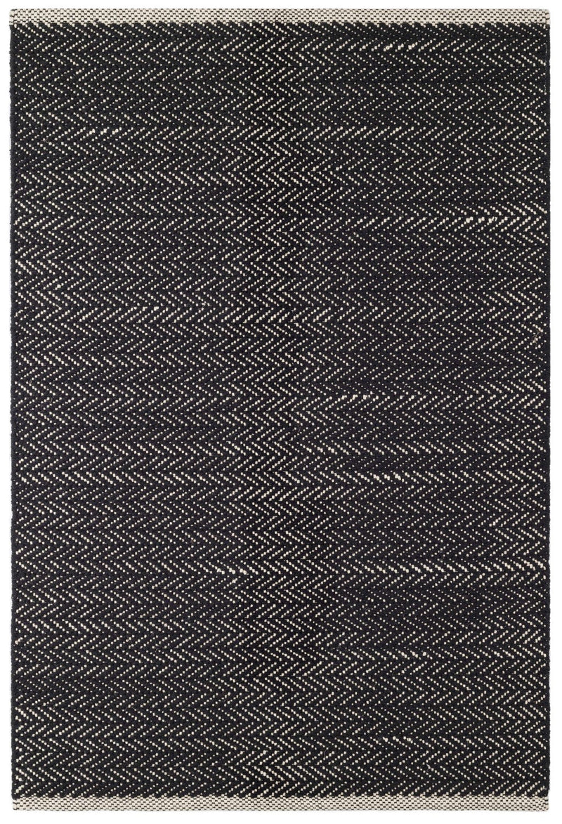 media image for herringbone black woven cotton rug by annie selke da970 1014 1 224
