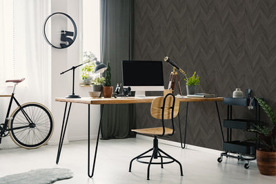 product image for Herringbone Wood Peel and Stick Wallpaper in Dark Grey from the Transform Collection by Graham & Brown 97