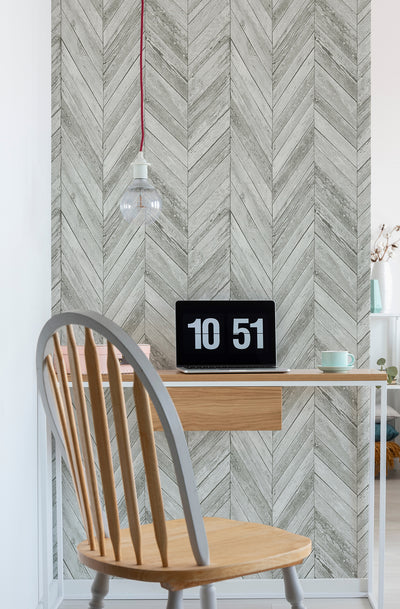 product image for Herringbone Wood Peel and Stick Wallpaper in Light Grey from the Transform Collection by Graham & Brown 79