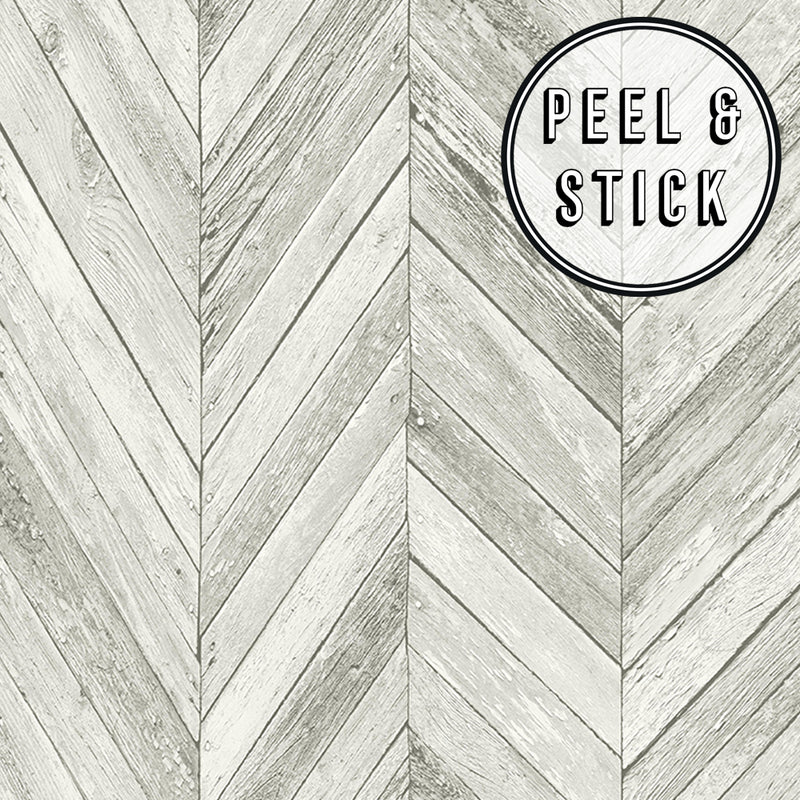 media image for Herringbone Wood Peel and Stick Wallpaper in Light Grey from the Transform Collection by Graham & Brown 24